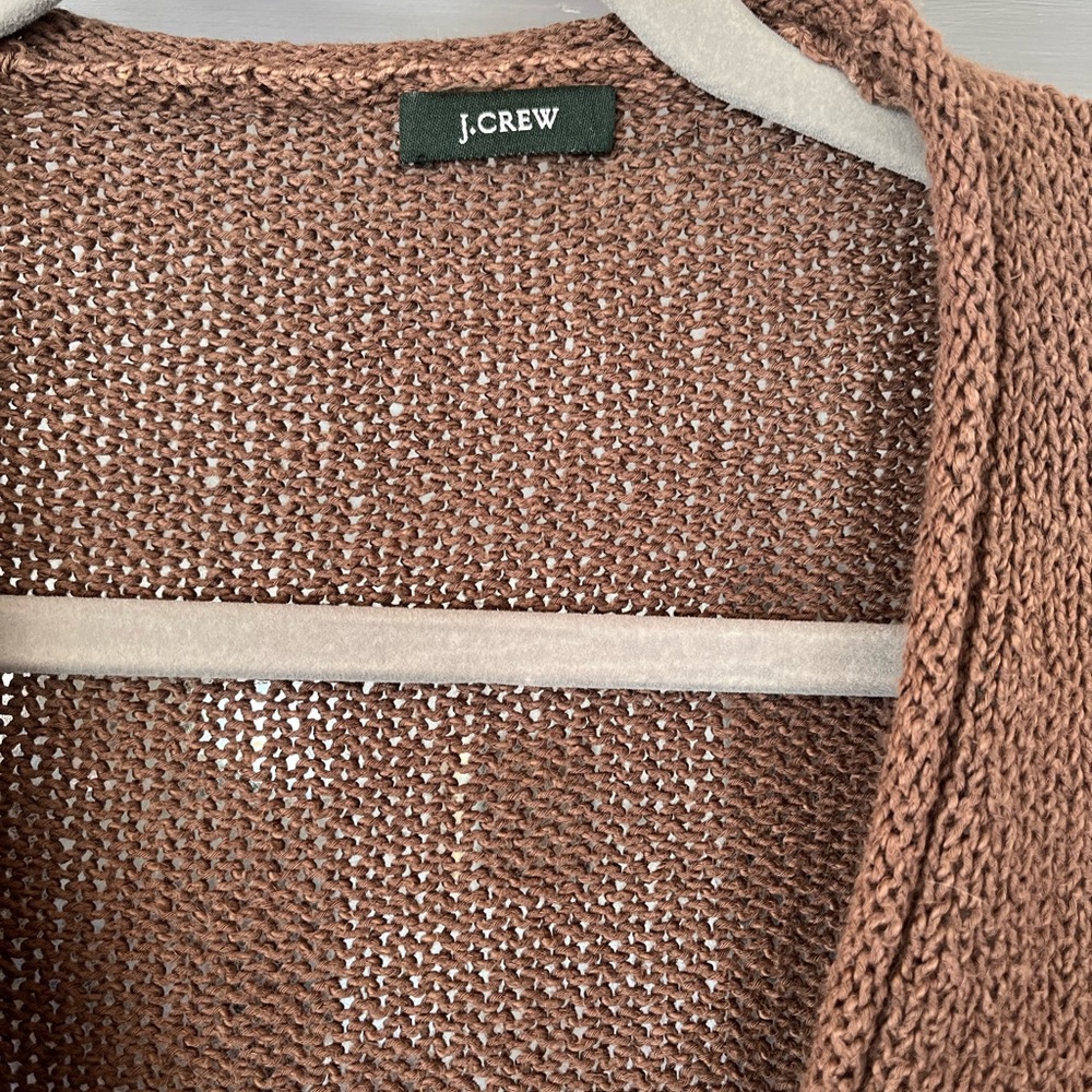 Vintage J Crew Brown Fisherman’s V-Neck Women's Sweater - Picture 2 of 6